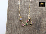 Leo Necklace, Gold Filled Horoscope Zodiac Star Sign Constellation Choker, CZ Pave August Birthday Gift - A Girls Gems