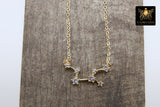 Virgo Zodiac Necklace, Gold Filled Horoscope Star Sign Constellation Choker - A Girls Gems