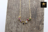 Libra Zodiac Necklace, Gold Filled Rainbow Horoscope Star Sign Constellation Choker - A Girls Gems