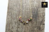 Libra Zodiac Necklace, Gold Filled Rainbow Horoscope Star Sign Constellation Choker