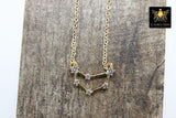 Capricorn Constellation Necklace, Gold Filled Rainbow Horoscope Stars Zodiac Sign Choker - A Girls Gems