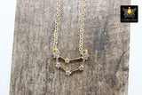 Capricorn Constellation Necklace, Gold Filled Rainbow Horoscope Stars Zodiac Sign Choker - A Girls Gems
