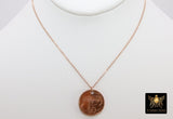 Genuine Coin Necklace, 14 K Rose Gold Filled Dainty Chain with Elephant Medallion - A Girls Gems