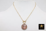 Silver Coin Necklace, 925 Sterling Silver 11 mm Chain, Toggle Wrap Necklace - A Girls Gems