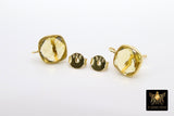 Lemon Quartz Gold Plated 925 Sterling Silver Stud Gemstone Earrings with Loops, Yellow Square Diamond Jewelry Findings - A Girls Gems