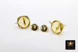Pink Tourmaline Gold Plated 925 Sterling Silver Stud Gemstone Earrings with Loops - A Girls Gems