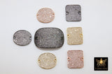 CZ Micro Pave Rectangle Connectors, Curved Bar Gunmetal Black CZ Bracelet Bar, Leather Charms Bead Wide Links, Boho Knotting Braiding Charms - A Girls Gems