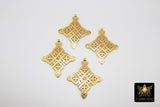 Gold Ethiopian Coptic Cross Pendant, Christian Cross Brass Religious Jewelry Findings - A Girls Gems