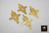Gold Brass Ethiopian Coptic Cross Pendant, Large African Cross Brass Religious Necklace Jewelry - A Girls Gems