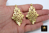 Gold Brass Ethiopian Coptic Cross Pendant, Large African Cross Brass Religious Necklace Jewelry - A Girls Gems
