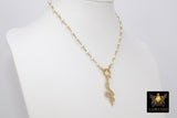 Pearl Necklace, White Freshwater Pearl Choker, Large Gold Spring Ring Clasp Jewelry - A Girls Gems