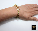 Gold Wrap Bracelet, Chunky Chain Link Bracelet, CZ Pave Front Lobster Clasp, Large Vintage Rolo Chain - A Girls Gems