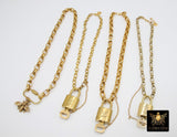 Gold Repurposed Textured Vintage Chain with Authentic LV Lock and Key #328 - A Girls Gems
