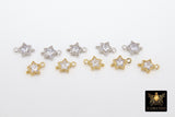 CZ Star Connectors, 3 Pcs Tiny Starburst Shape #529, Lariat Drop Center and Mini Star Charms