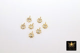 CZ Star Connectors, 3 Pcs Tiny Starburst Shape #529, Lariat Drop Center and Mini Star Charms