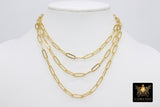 Gold Chain Necklace, Paper Clip Chain 14 K GF Toggle Bar Choker - A Girls Gems