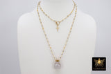 Initial Rosary Chain Necklace, 14 K Gold Toggle Wrap - A Girls Gems