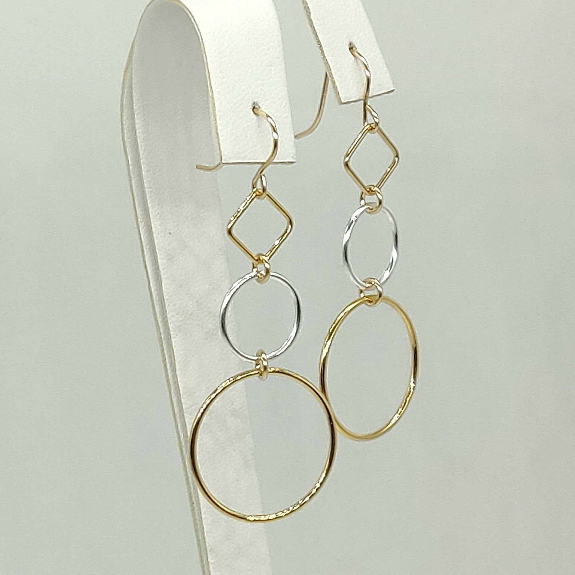 14 k Gold Hoop Dangle Earrings - A Girls Gems
