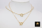 Pearl Necklace, White Freshwater Pearl Choker, Large Gold Spring Ring Clasp Jewelry - A Girls Gems