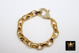 Gold Wrap Bracelet, Chunky Chain Link Bracelet, CZ Pave Front Lobster Clasp, Large Vintage Rolo Chain - A Girls Gems