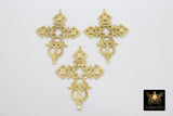 Brass Ethiopian Coptic Cross Jewelry Pendant African Cross Gold Charm Pendants Religious Jewelry Making Supplies - A Girls Gems