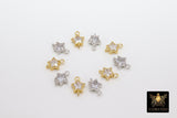CZ Star Connectors, 3 Pcs Tiny Starburst Shape #529, Lariat Drop Center and Mini Star Charms