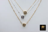 14 K Gold Filled Initial Necklace, 925 Silver Chain Personalized Choker - A Girls Gems