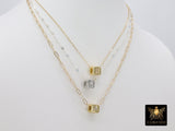 14 K Gold Filled Initial Necklace, 925 Silver Chain Personalized Choker - A Girls Gems