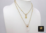 Initial Rosary Chain Necklace, 14 K Gold Toggle Wrap