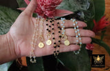 Initial Chain Bracelet, 14 K Gold Toggle Bar Double Wrap Gold Coin Round Letters - A Girls Gems