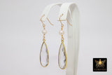 Long Dangle Earrings, Freshwater Pearl, 14 K Gold Ear Wires - A Girls Gems