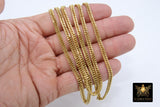 Stainless Steel Chain, 304 Gold Faceted Dainty Curb Chains CH #165, 5 mm Unfinished Necklace Chains
