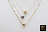 14 K Gold Filled Initial Necklace, 925 Silver Chain Personalized Choker - A Girls Gems
