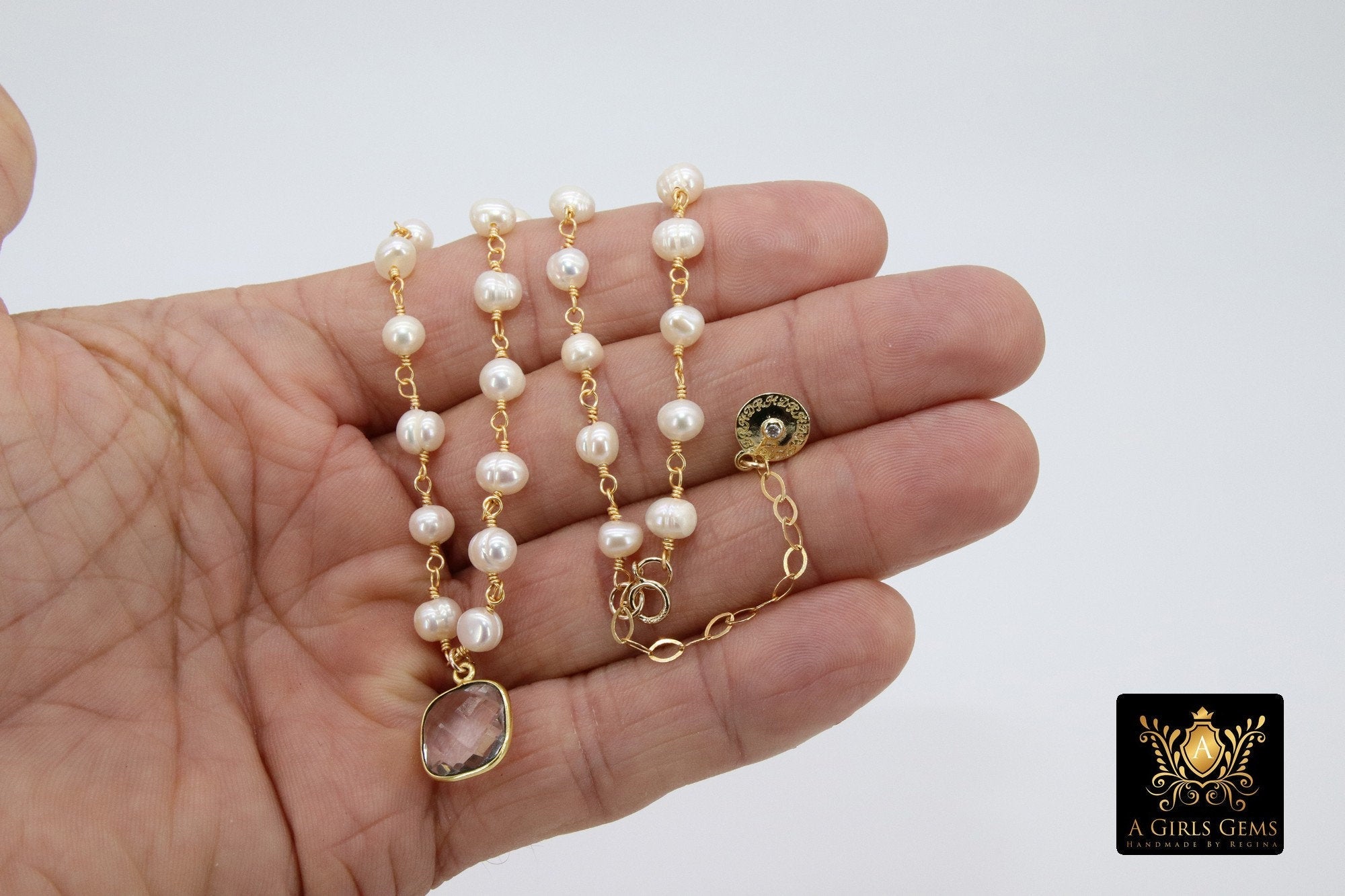 Long Dangle Earrings, Freshwater Pearl, 14 K Gold Ear Wires - A Girls Gems