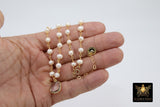 Long Dangle Earrings, Freshwater Pearl, 14 K Gold Ear Wires - A Girls Gems
