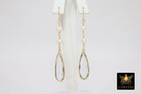 Long Dangle Earrings, Freshwater Pearl, 14 K Gold Ear Wires - A Girls Gems