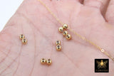 Slider Beads, 14 K Gold Filled Dainty Chain Silicon Stopper Beads #2144, 2 Hole Bolo, Lariat Jewelry Findings