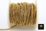 Stainless Steel Chain, 304 Gold Faceted Dainty Curb Chains CH #165, 5 mm Unfinished Necklace Chains