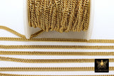 Stainless Steel Chain, 304 Gold Faceted Dainty Curb Chains CH #165, 5 mm Unfinished Necklace Chains