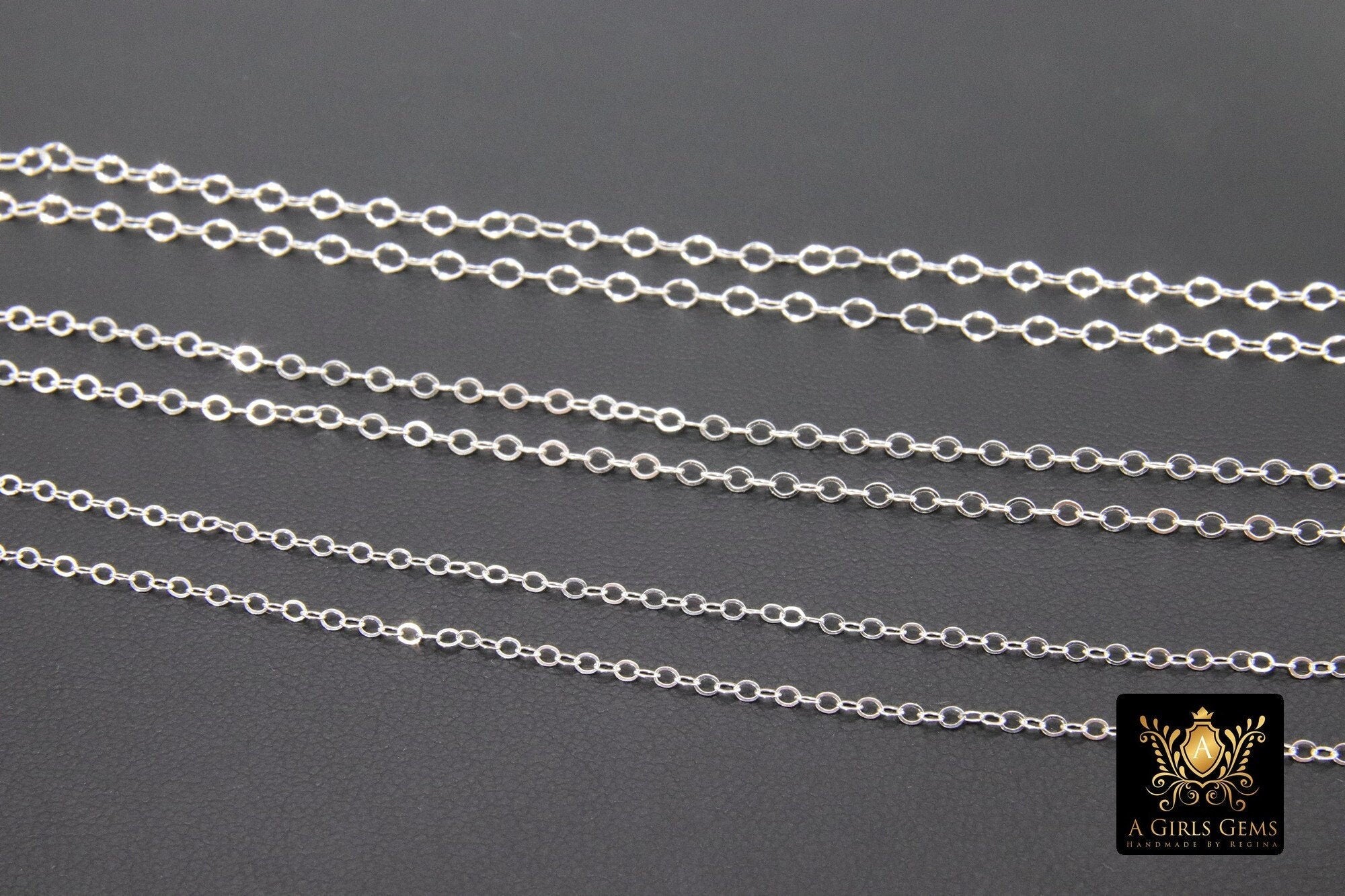 925 Sterling Silver Flat Chains, Unfinished Hammered Dapped Chain, By The Foot