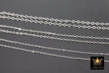 925 Sterling Silver Flat Chains, Unfinished Hammered Dapped Chain, By The Foot