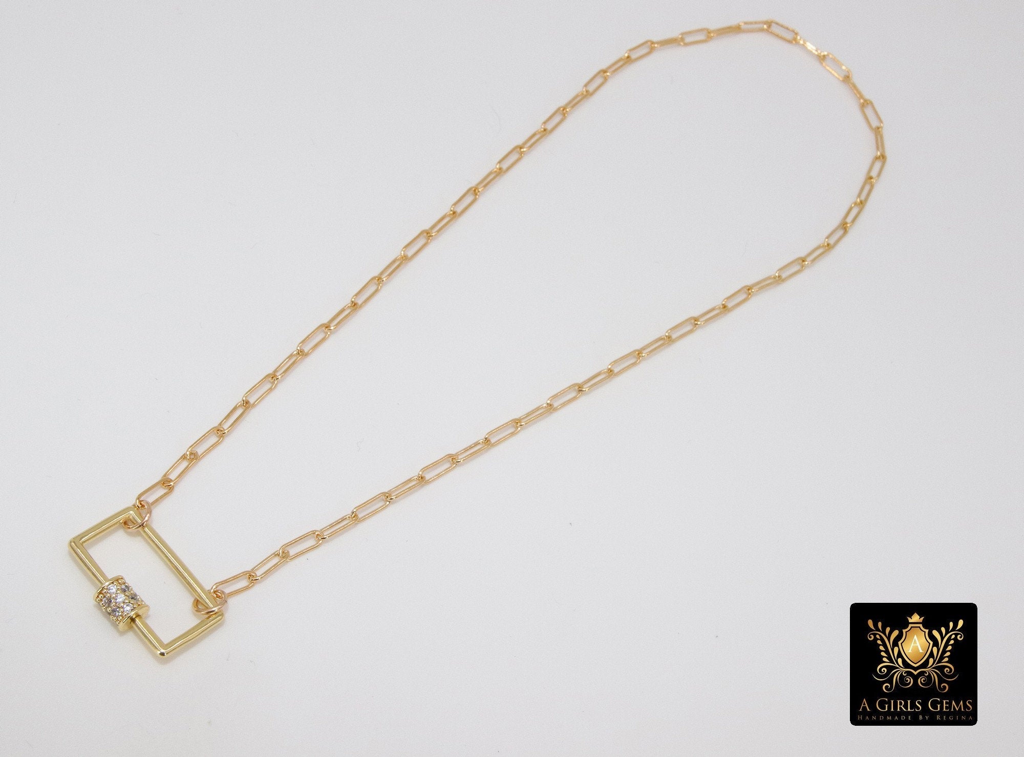 Front Clasp Necklace, 14 K Gold Filled Screw Clasp Wrap Choker - A Girls Gems