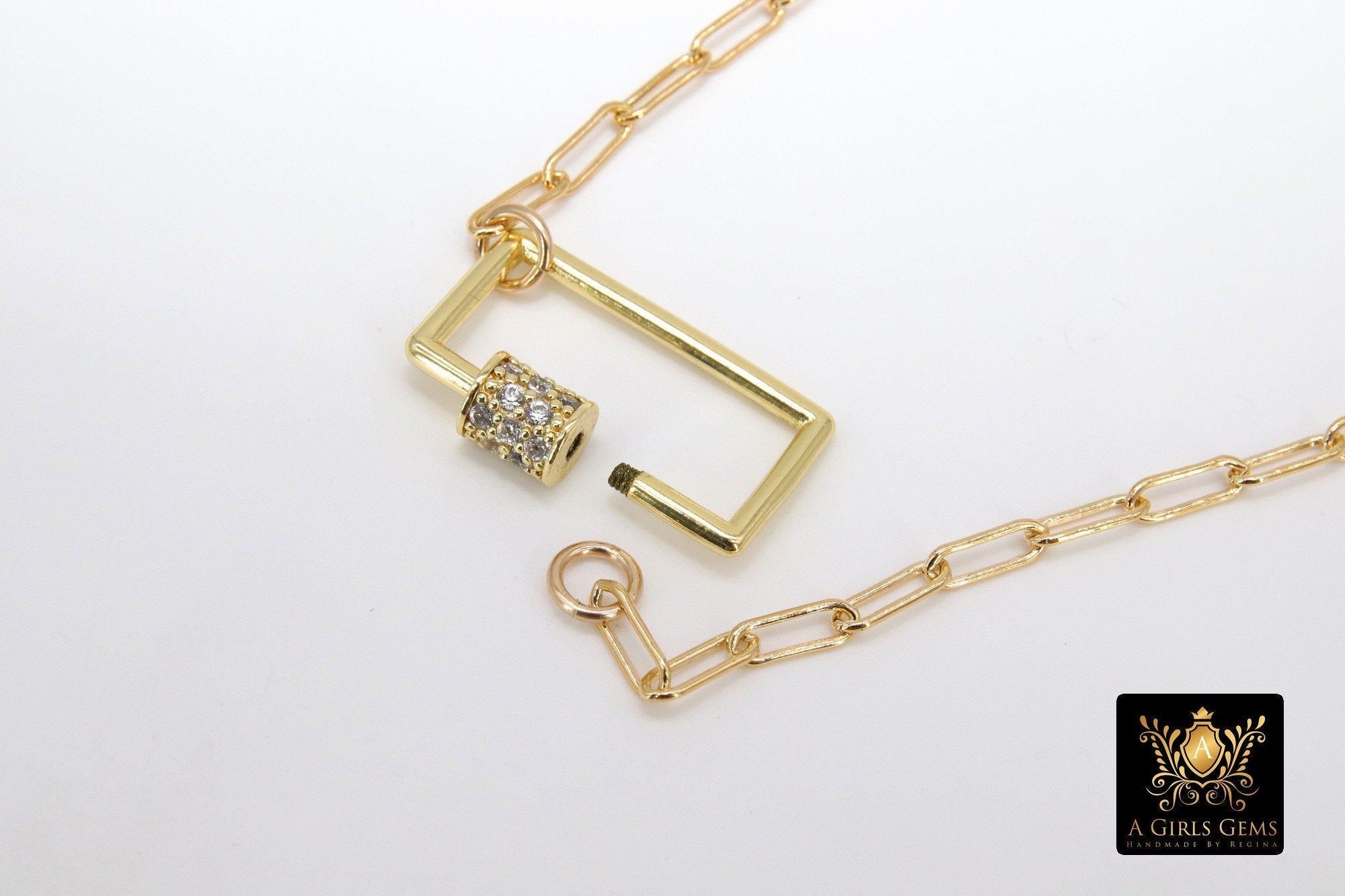 Front Clasp Necklace, 14 K Gold Filled Screw Clasp Wrap Choker - A Girls Gems