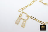 Gold Initial Chain Necklace, Cubic Zirconia Screw Initial Letters, Double Wrap - A Girls Gems