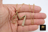 Gold Initial Chain Necklace, Cubic Zirconia Carabiner Initial Letters, Personalized Alphabet Choker - A Girls Gems