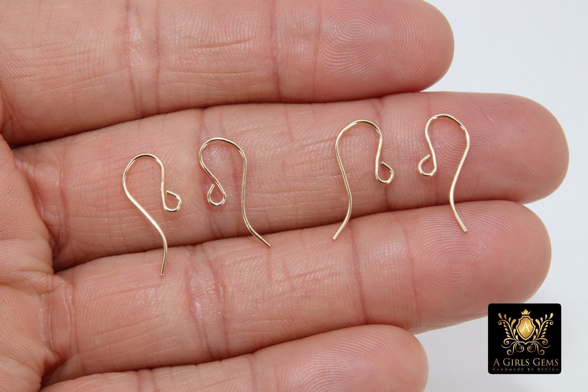 925 Sterling Silver Ear Wire Hooks, Fancy Elegant Wire Earring Findings #2170, Open Loop Components - A Girls Gems