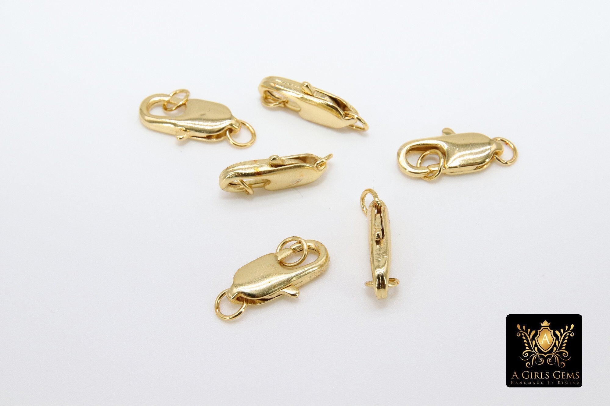 Silver Lobster Clasps, Lobster claws with Matching Jump Rings, 7 x 12 mm Jewelry Findings #2345