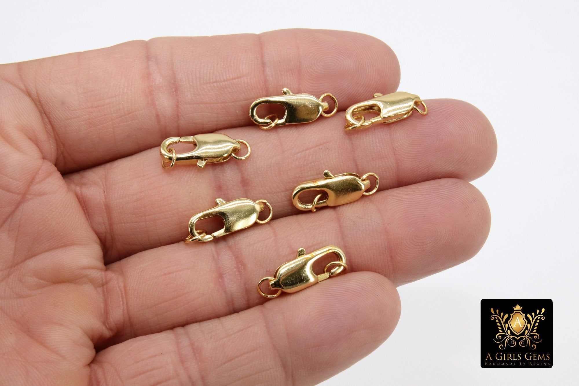 Silver Lobster Clasps, Lobster claws with Matching Jump Rings, 7 x 12 mm Jewelry Findings #2345