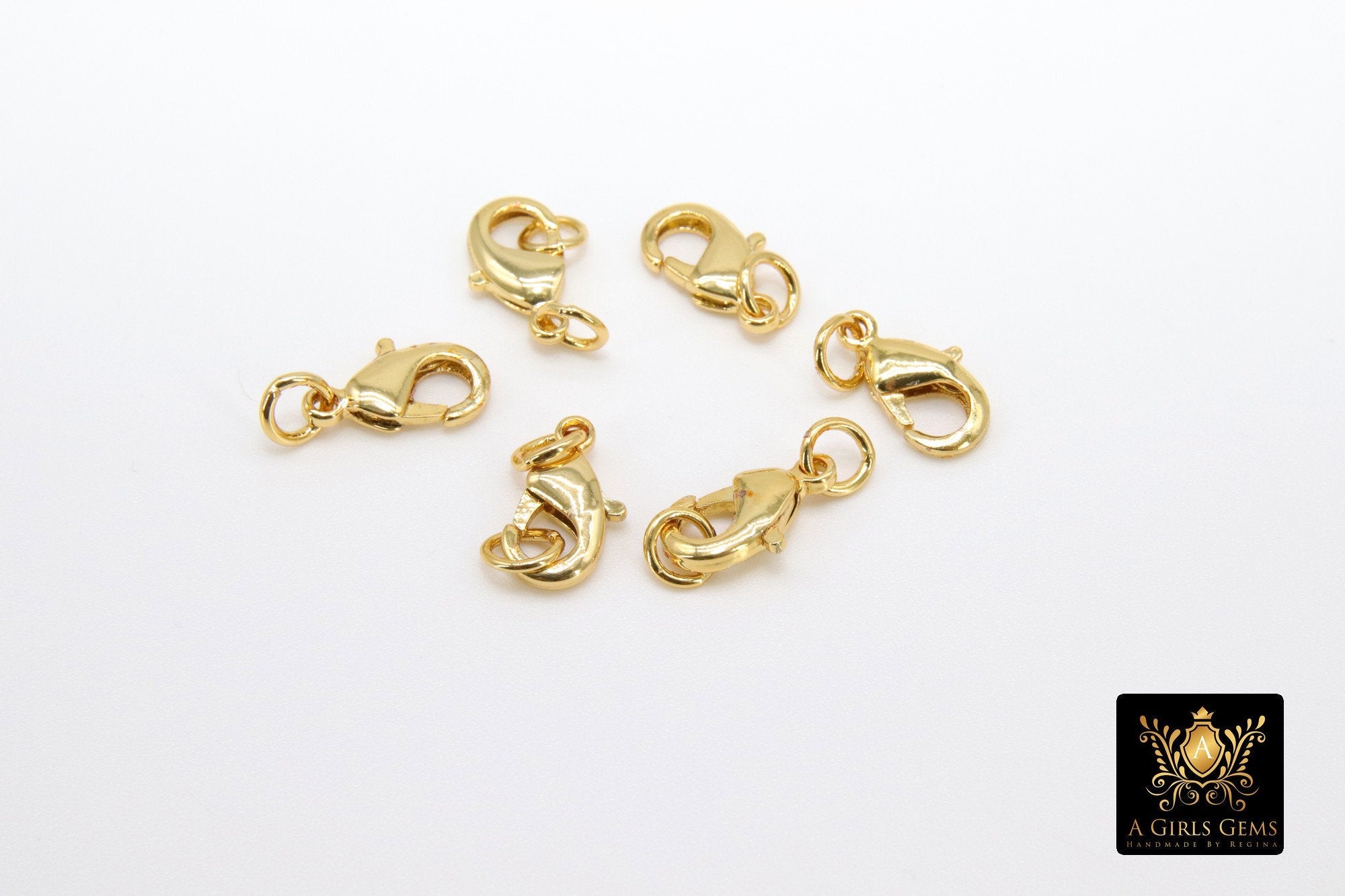 Silver Lobster Clasps, Lobster claws with Matching Jump Rings, 7 x 12 mm Jewelry Findings #2345