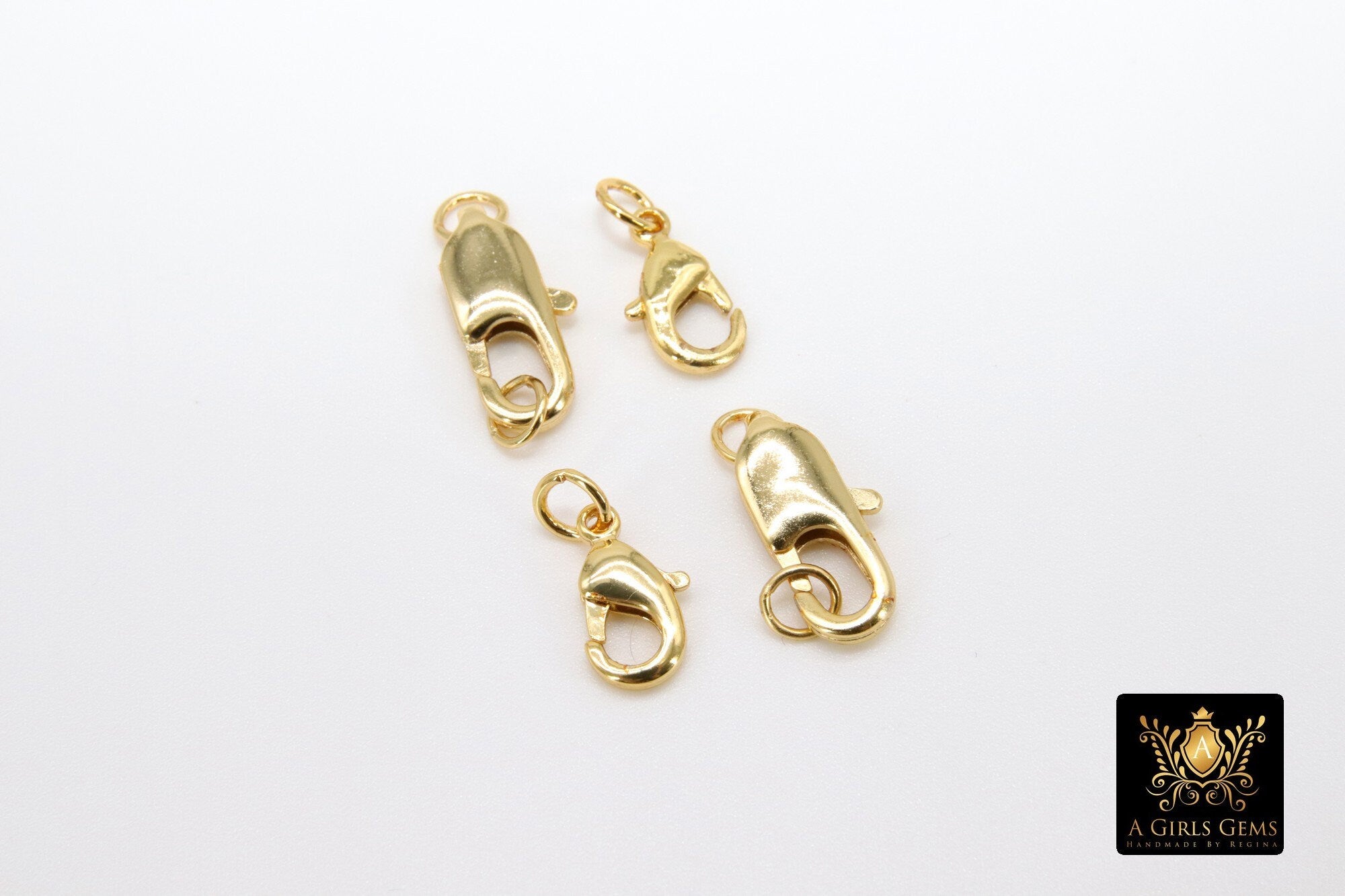 Silver Lobster Clasps, Lobster claws with Matching Jump Rings, 7 x 12 mm Jewelry Findings #2345